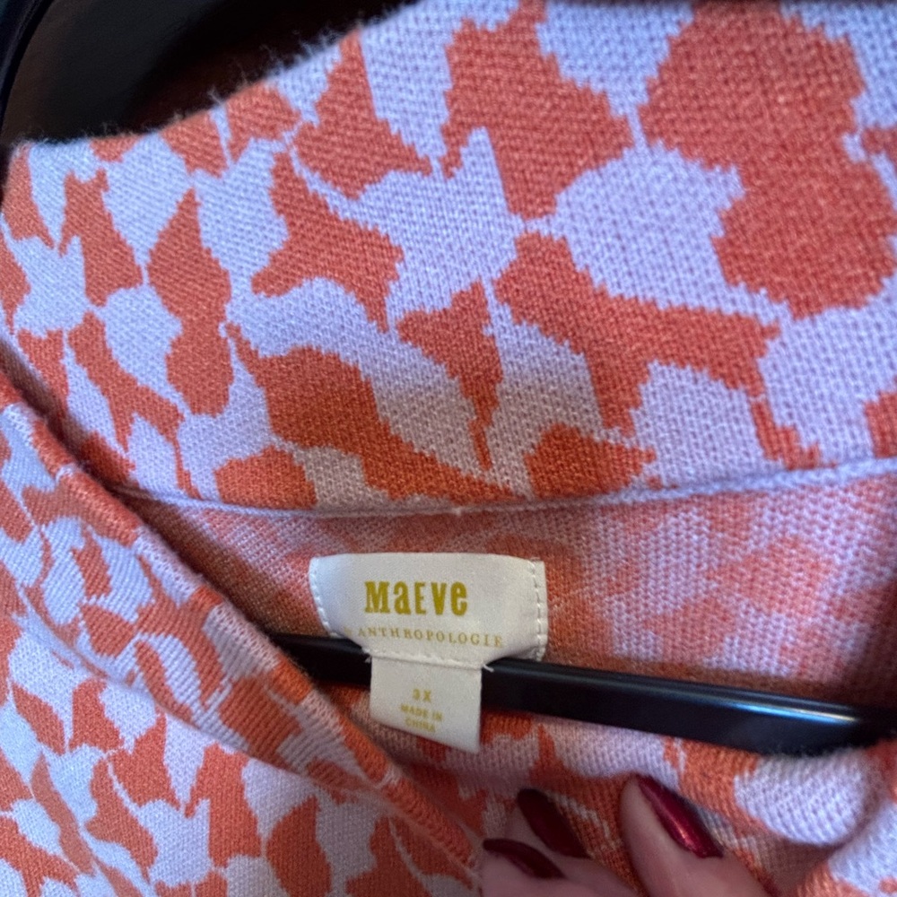 Maeve Coral and Cream Knit Pullover so cute